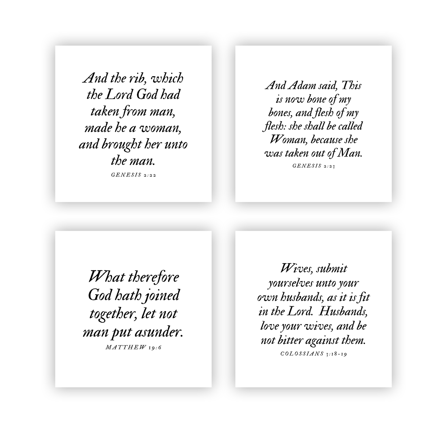 Wedding & Love Bible Verse Fabric Charm Pack – Set of 23 Precut Quilt Squares