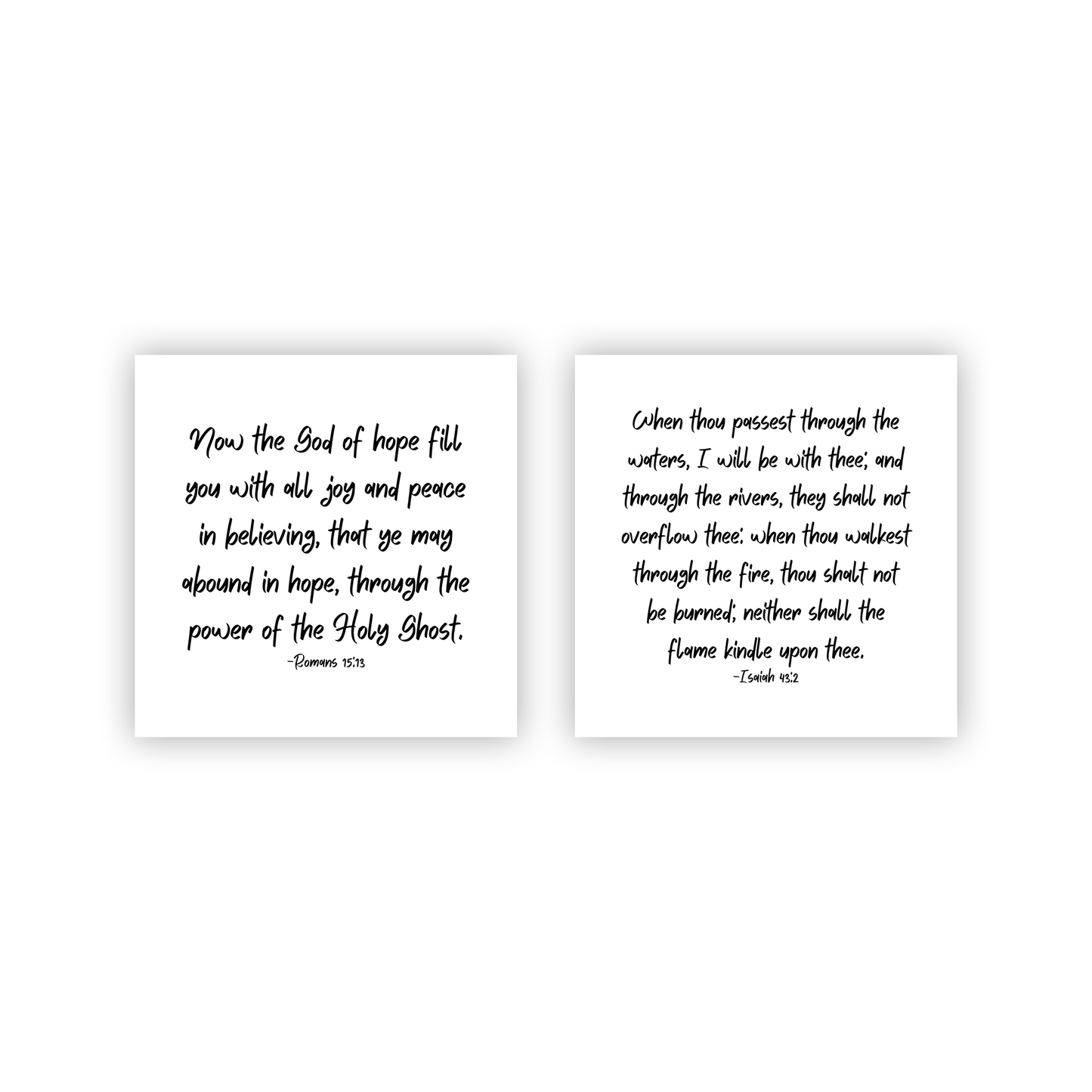 Bible Verse Fabric Charm Pack – Set of 10 Precut Quilt Squares | KJV Scripture on White Cotton