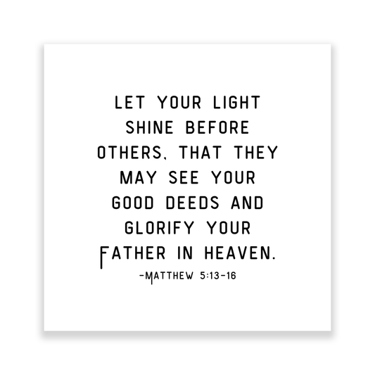 Set of 4 Precut Quilt Squares – Matthew 5:13-16 – 5” Cotton