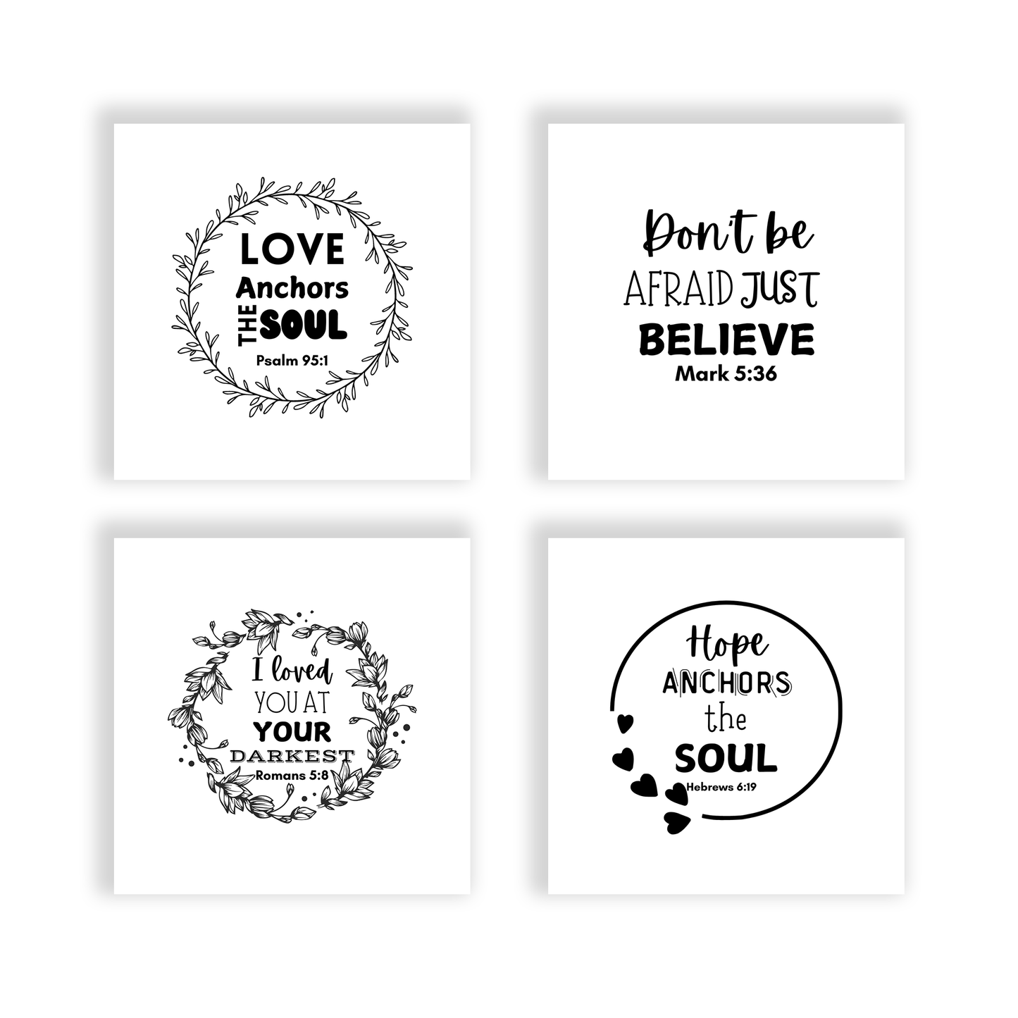20 Scripture Bible Precut Quilt Squares - Fabric Charm Pack