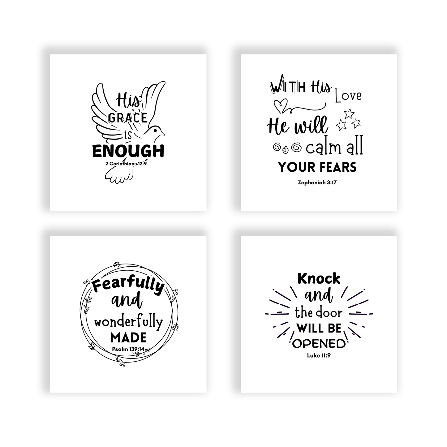20 Scripture Bible Precut Quilt Squares - Fabric Charm Pack