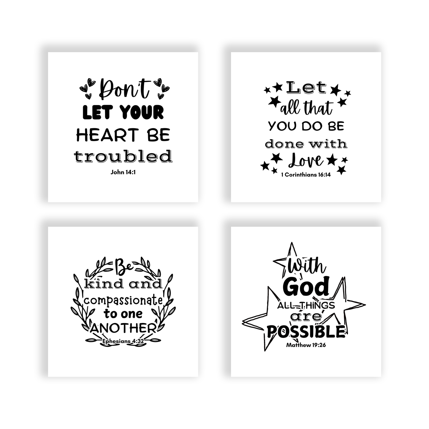 20 Scripture Bible Precut Quilt Squares - Fabric Charm Pack