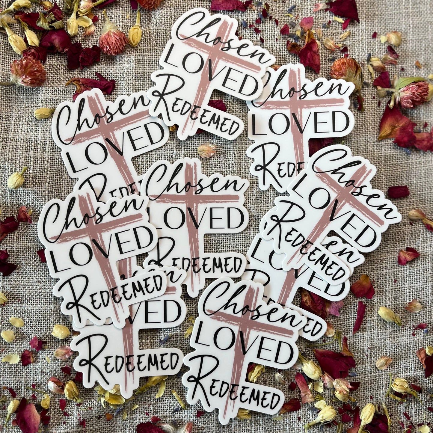 Chosen, Loved, Redeemed Christian Sticker