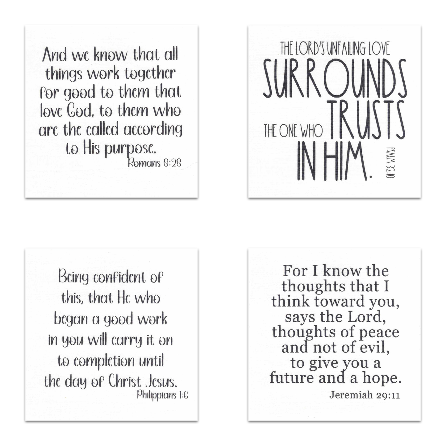 Set of 20 Scripture Bible Verse Precut Quilt Squares