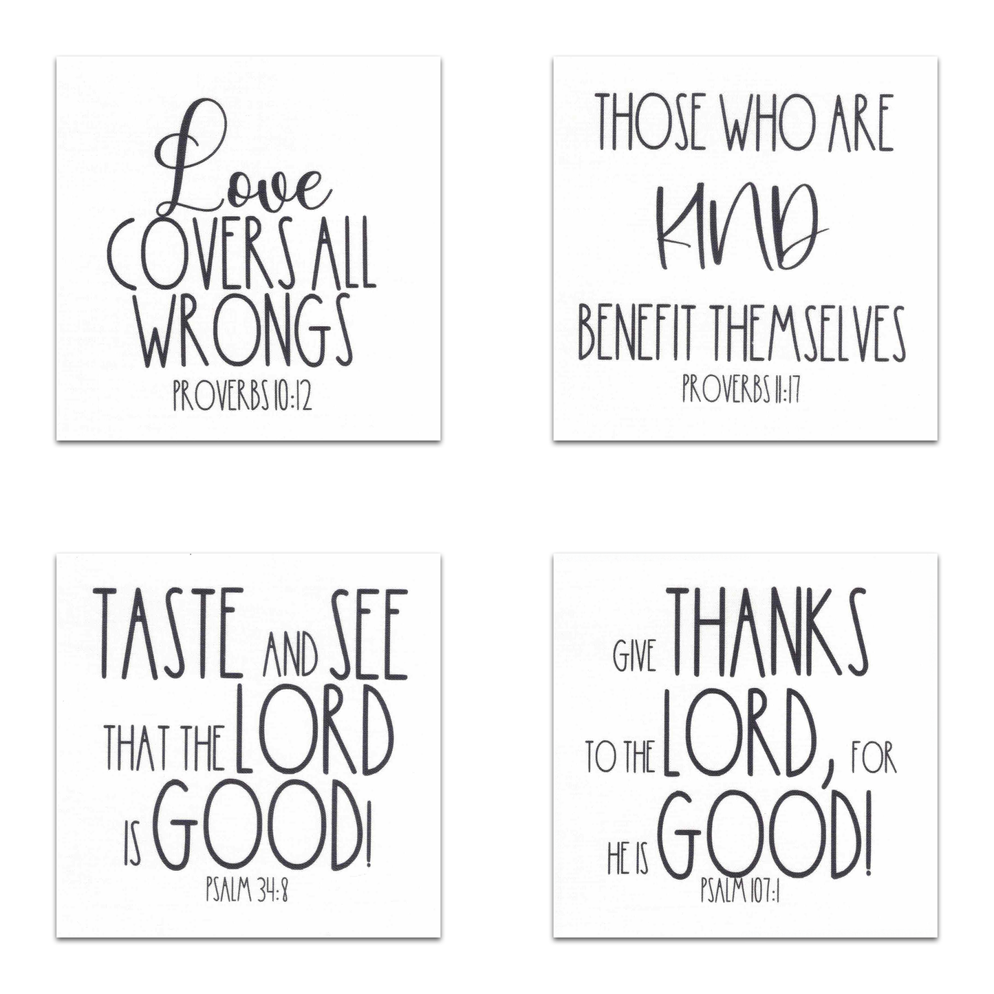 Set of 20 Scripture Bible Verse Precut Quilt Squares