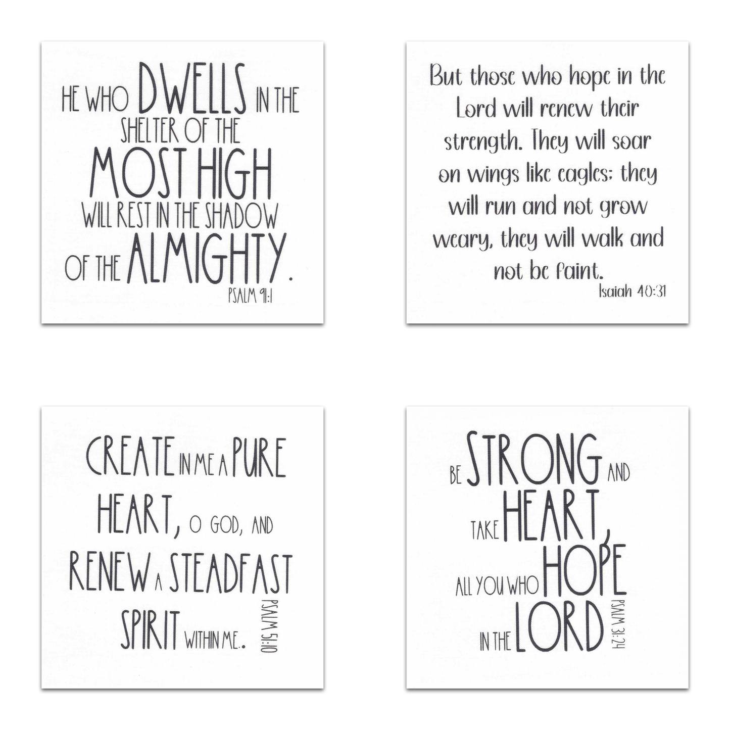 Set of 20 Scripture Bible Verse Precut Quilt Squares