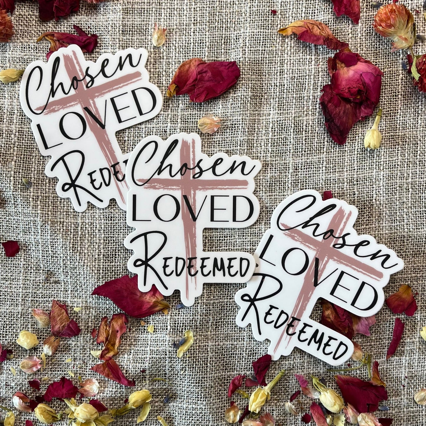 Chosen, Loved, Redeemed Christian Sticker