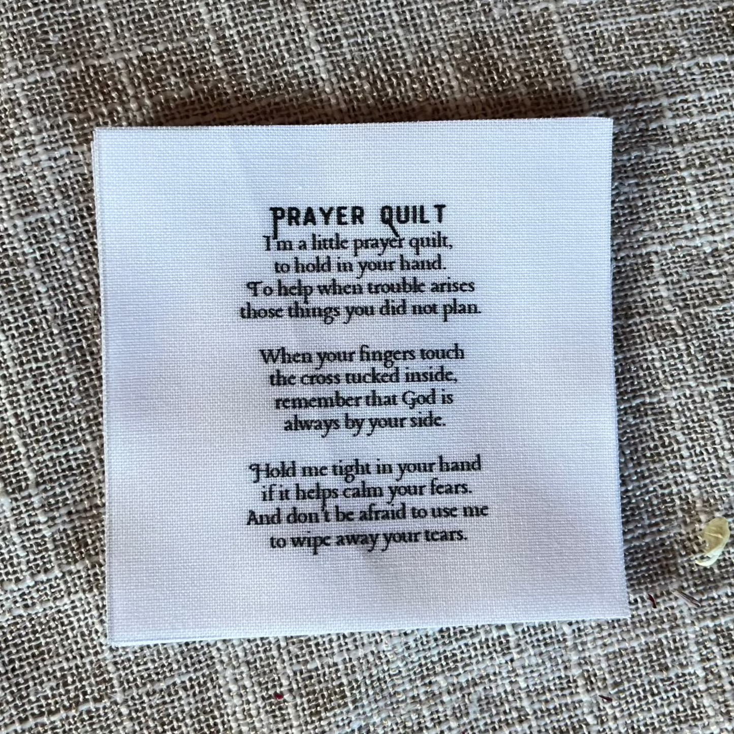 Set of 30 Precut 3” Pocket Prayer Quilt Poem Labels – Christian Fabric Quilt Squares for Sewing & Crafting