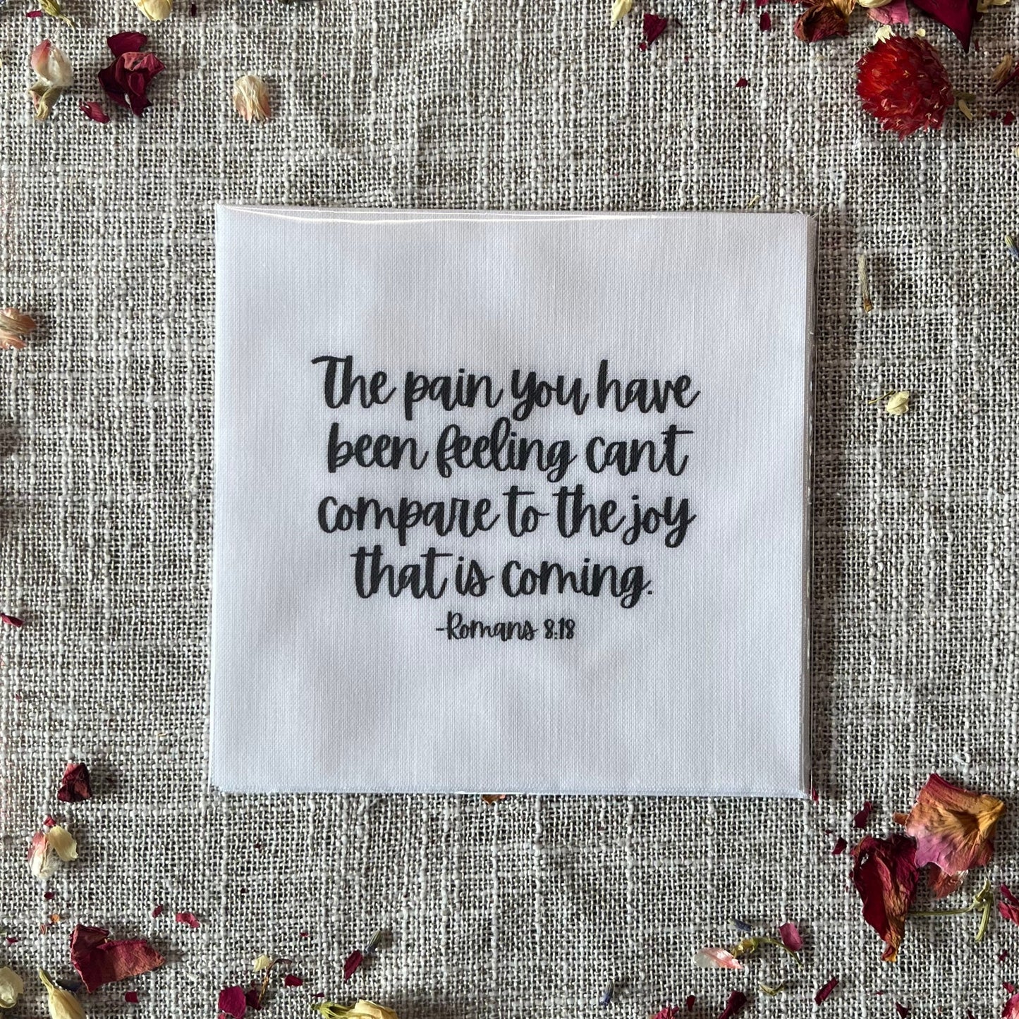 "The Joy That Is Coming" Precut Quilt Squares – Romans 8:18 – 4.5” or 5” – Pack of 1 or 5