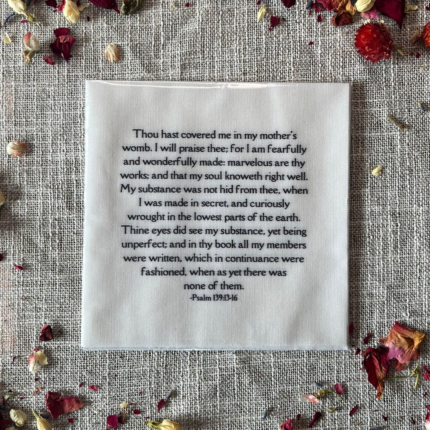 Psalm 139:13-16 Precut 5" Cotton Fabric Quilt Square