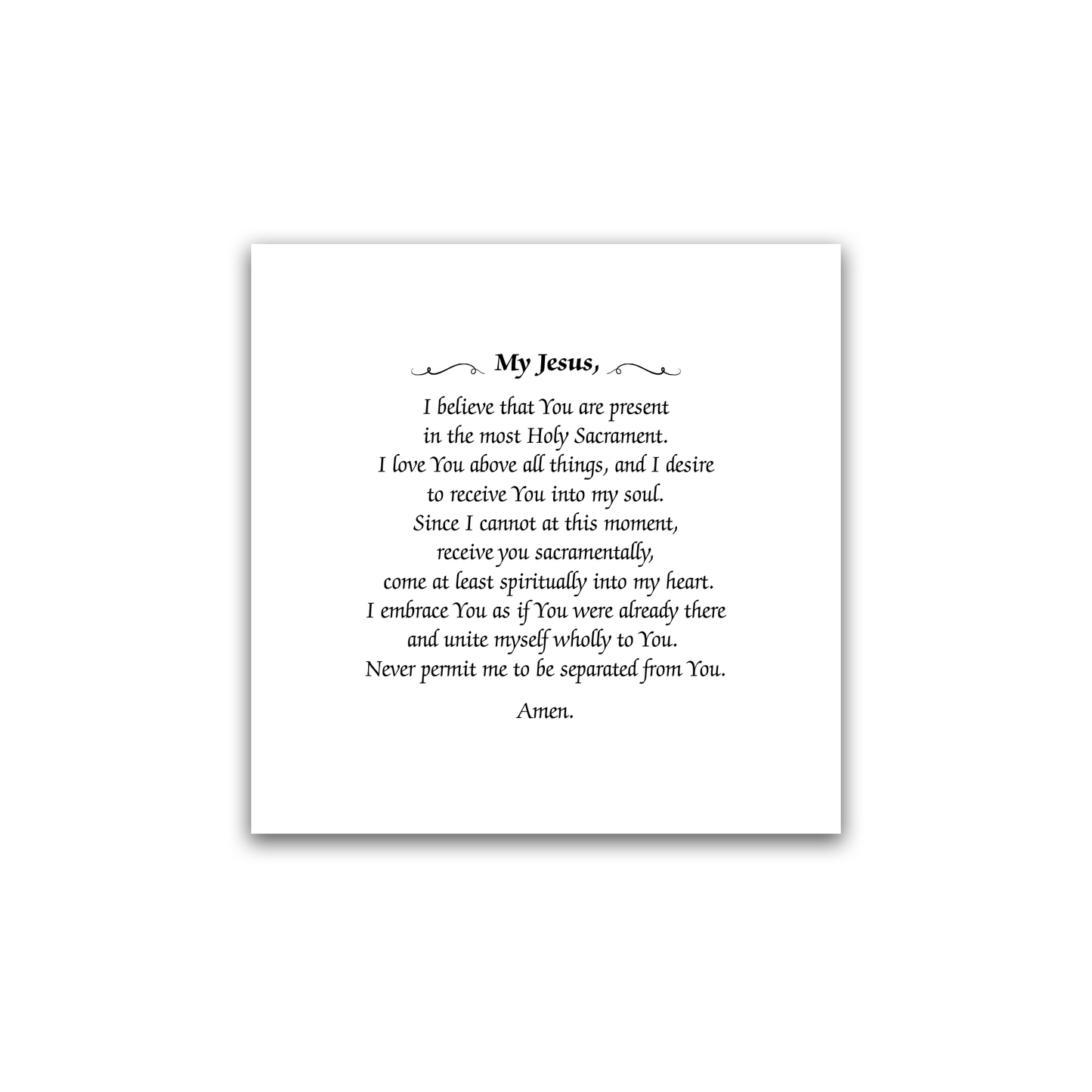 Act of Spiritual Communion Prayer Precut Quilt Squares – 3" Prayer Fabric Squares – Limited Print – Set of 15