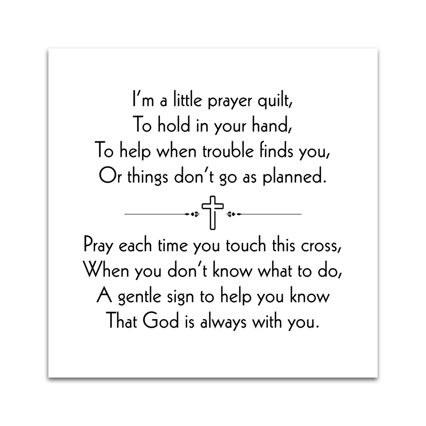 Precut 3” Pocket Prayer Quilt Poem Labels – Christian Fabric Quilt Squares for Sewing & Crafting - Pack of 1, 5 or 30 (Copy)