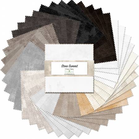Wilmington - Dry Brush Stone Summit - 5" Karat Gems 42 Piece – Tonal Blender Squares
