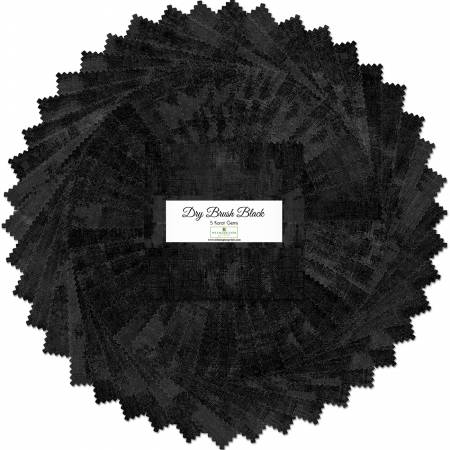 Wilmington - Dry Brush Black - 5" Karat Gems 42 Piece – Black Tonal Blender Squares