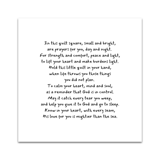 Set of 30 Precut 3” Pocket Prayer Quilt Poem Labels – Christian Fabric Quilt Squares for Sewing & Crafting