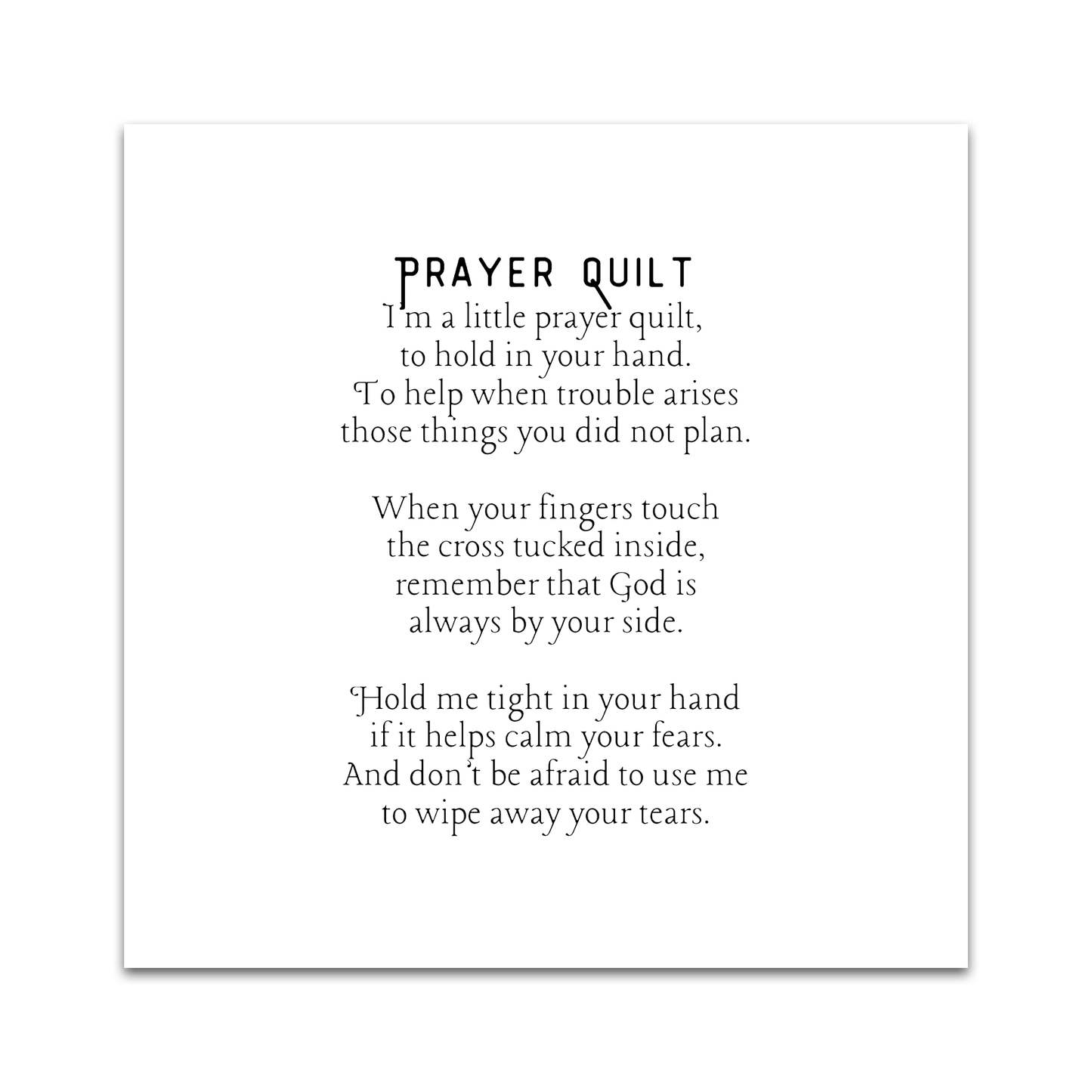 Set of 30 Precut 3” Pocket Prayer Quilt Poem Labels – Christian Fabric Quilt Squares for Sewing & Crafting