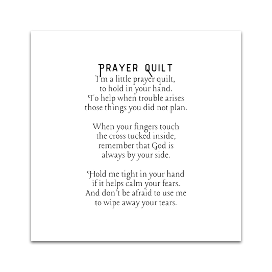 Set of 30 Precut 3” Pocket Prayer Quilt Poem Labels – Christian Fabric Quilt Squares for Sewing & Crafting