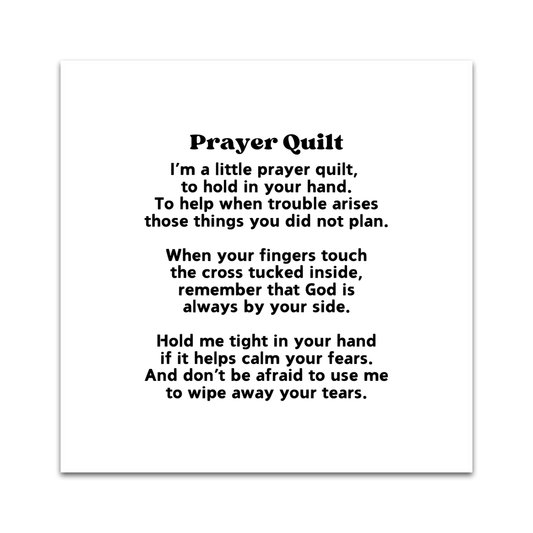 Set of 30 Precut 3” Pocket Prayer Quilt Poem Labels – Christian Fabric Quilt Squares for Sewing & Crafting