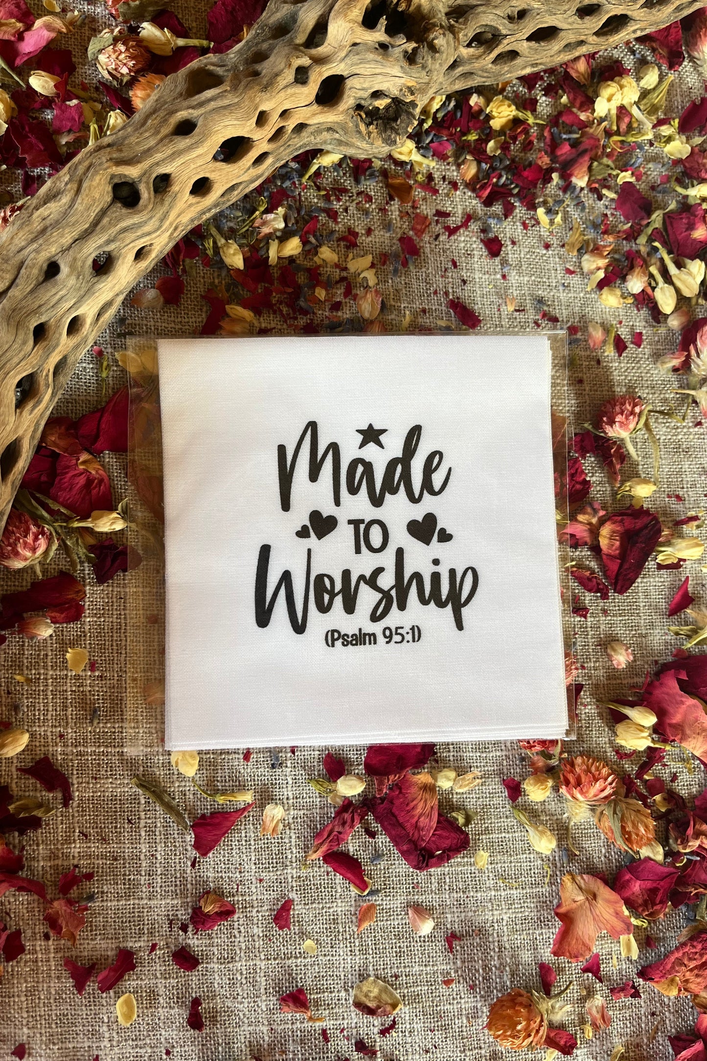 Precut Bible Quilt Square - Made to Worship, Psalm 95:1