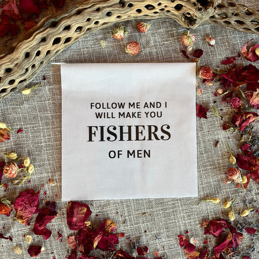 Follow Me and I Will Make You Fishers of Men Precut Christian Bible Quilt Square