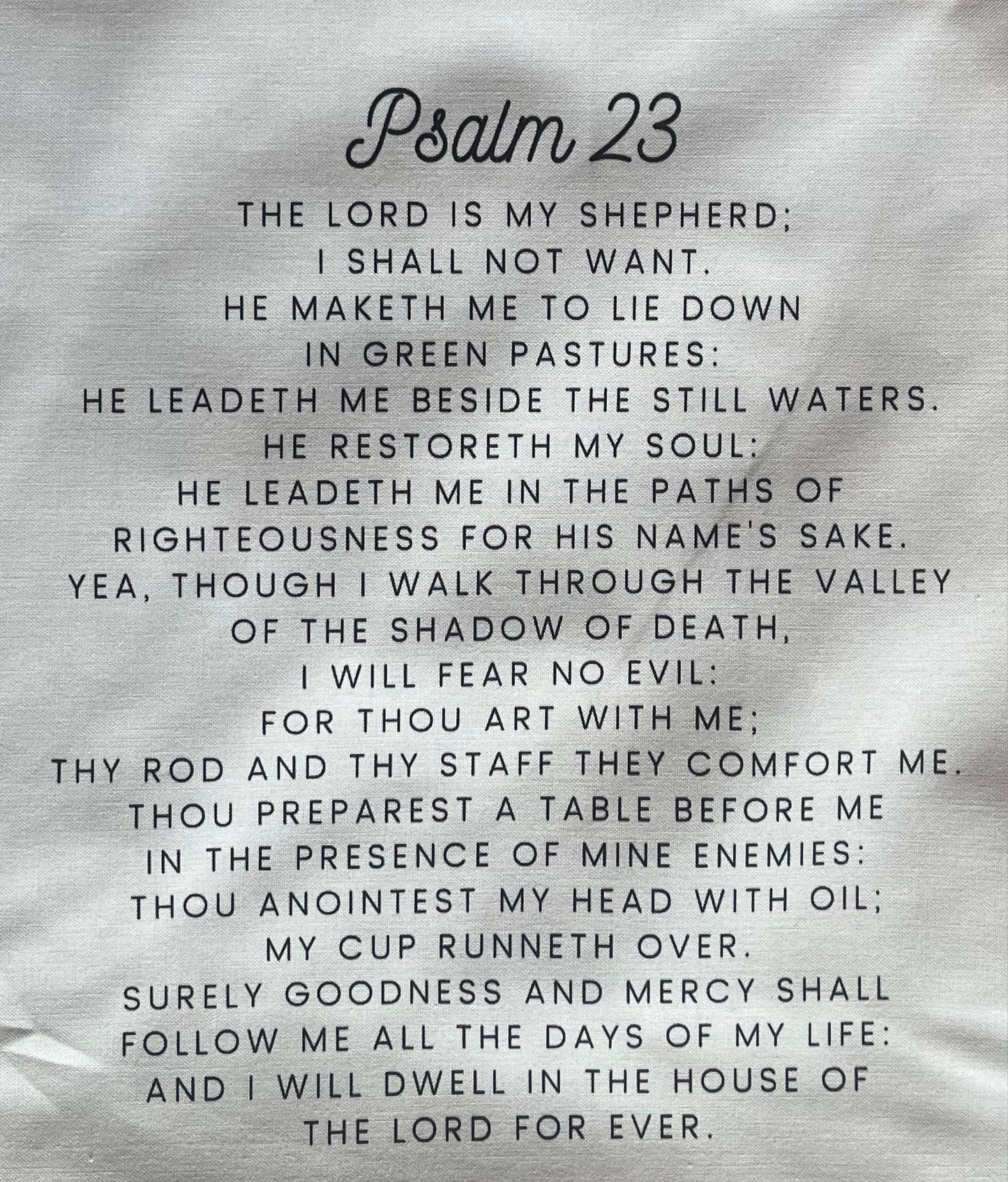 Psalm 23 KJV Precut Cotton Quilt Panel – Inspirational Fabric for Quilting & Crafts | White Kona Cotton | 11.5" x 14"