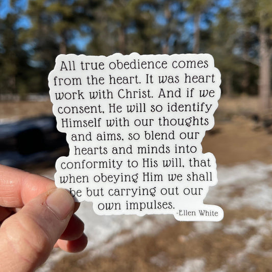 Ellen White Quote Inspirational Vinyl Sticker