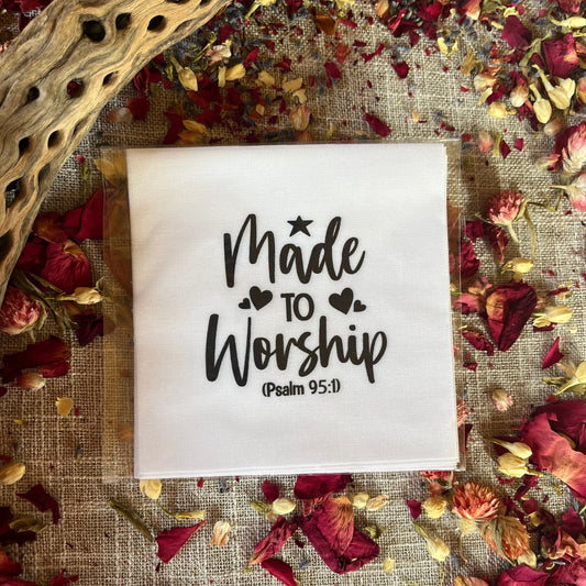 Precut Bible Quilt Square - Made to Worship, Psalm 95:1