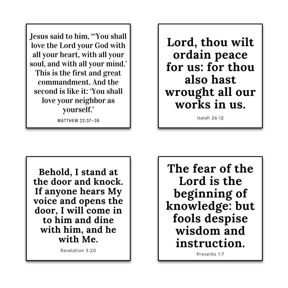 Quad Customizable Scripture Precious Promises Charm Pack – 30 Bible Verse Quilt Squares, 5” Precut ...
