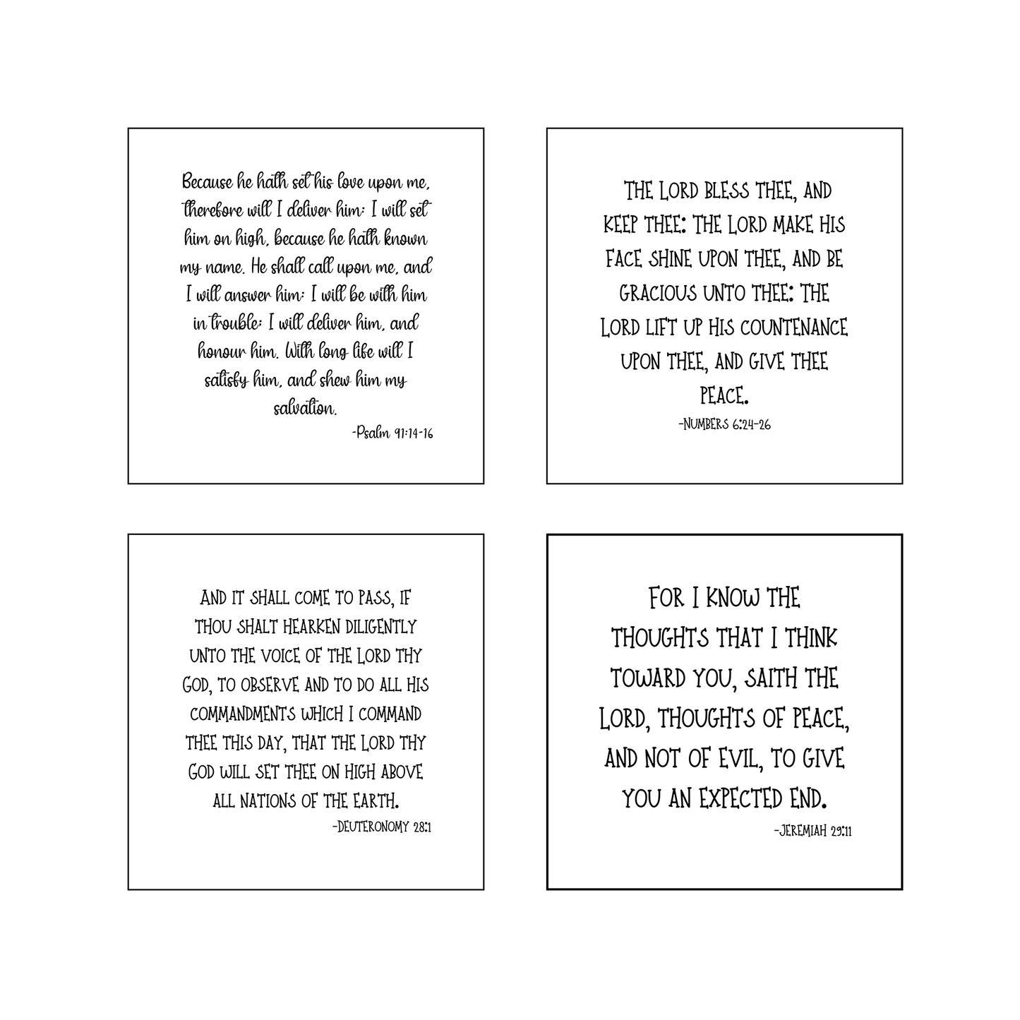 Set of 16 Precut Baby-Themed Bible Verse Quilt Squares