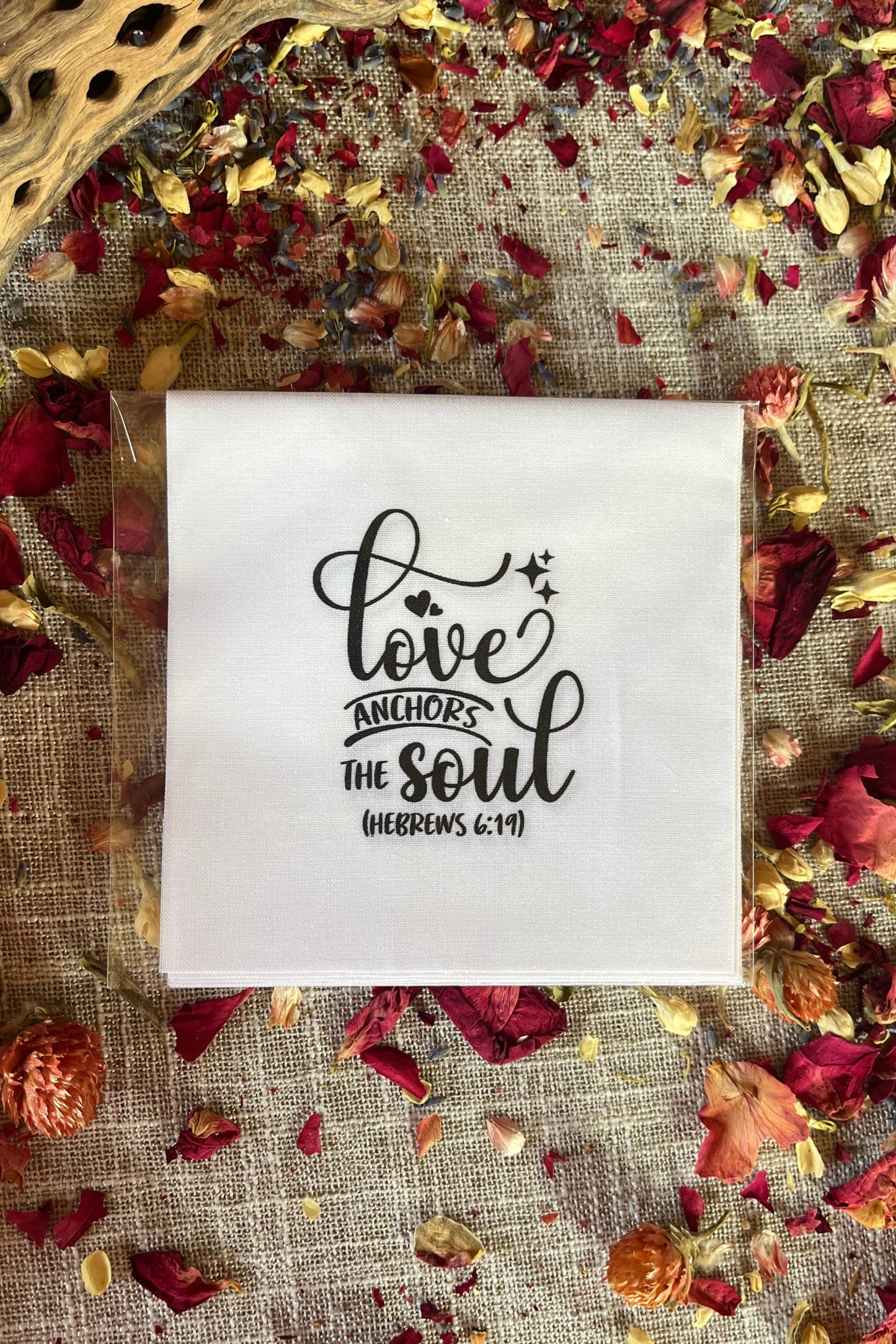 Precut Bible Quilt Square - Love Anchors the Soul, Hebrews 6:19