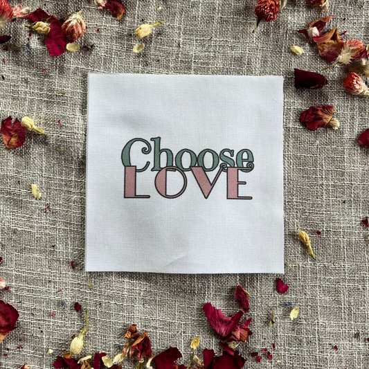 5" Precut Cotton Quilt Square – Choose Love Design | Inspirational Fabric for Quilting & Crafts | Pack of 1 or 5