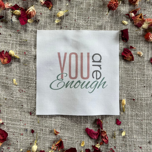 5" Precut Cotton Quilt Square | Encouraging Fabric for Quilting & Crafts | You are Enough | Pack of 1 or 5