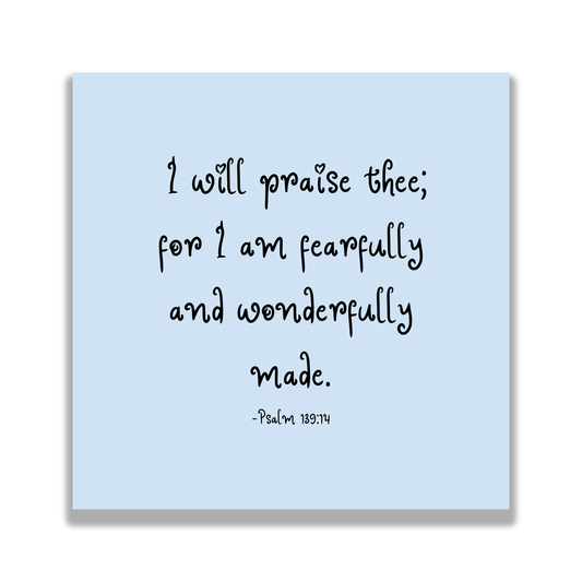 Light Blue Baby-Themed Bible Verse Quilt Squares – Set of 16 Precut 5” Cotton Squares