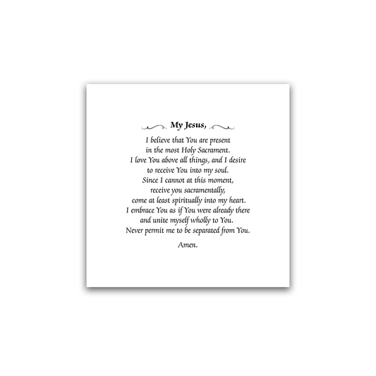 Act of Spiritual Communion Prayer Precut Quilt Squares – 3" Prayer Fabric Squares – Limited Print – Set of 15