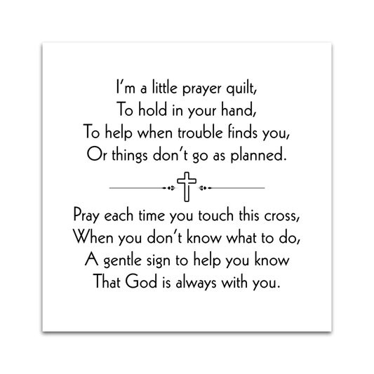 Precut 3” Pocket Prayer Quilt Poem Labels – Christian Fabric Quilt Squares for Sewing & Crafting - Pack of 1, 5 or 30 (Copy)