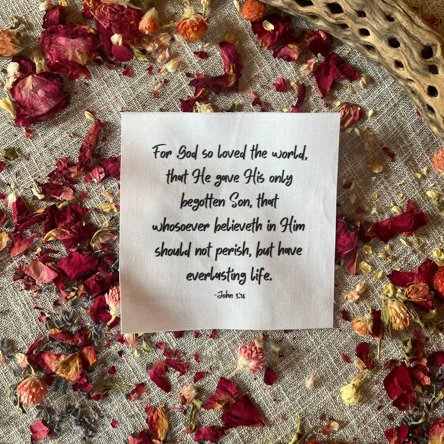 Bible Verse Fabric Charm Pack – Set of 10 Precut Quilt Squares | KJV Scripture on White Cotton