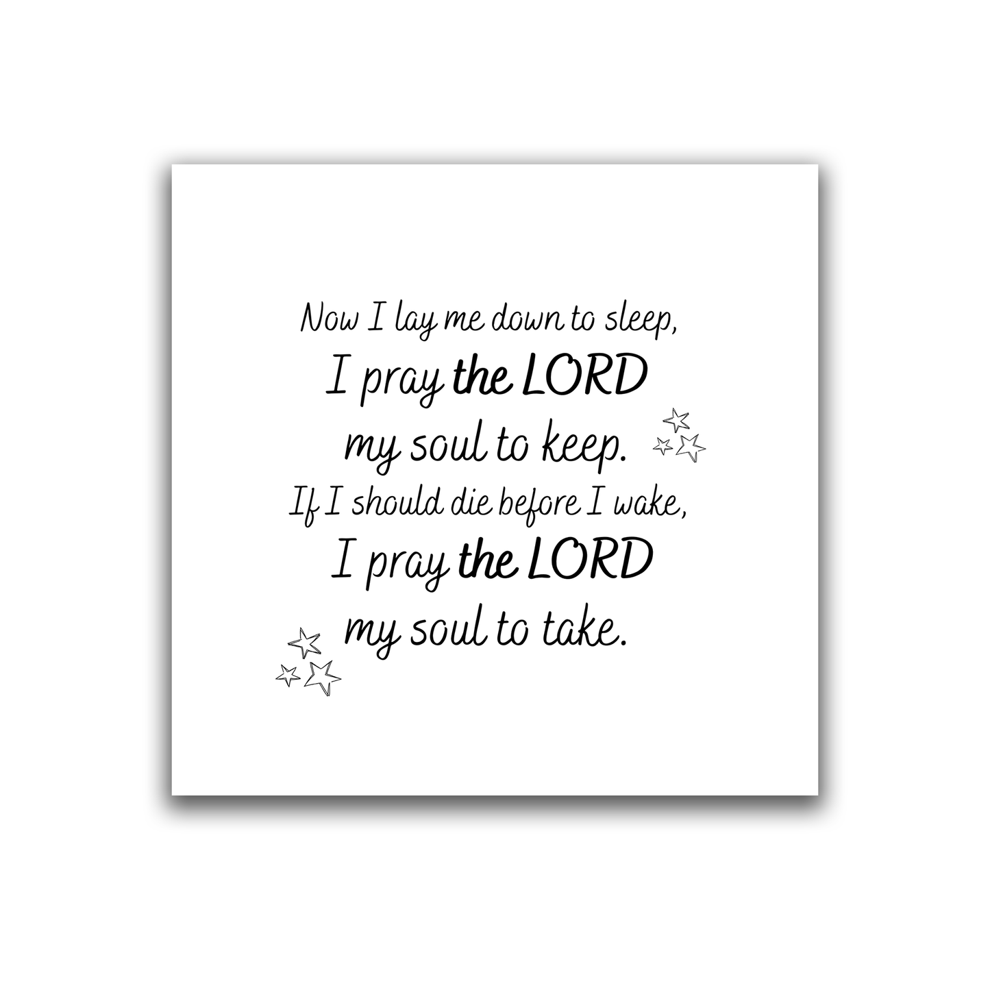 Now I Lay Me Down to Sleep Prayer – Precut Quilt Squares, 4.5 x 4.5 in, Pack of 5