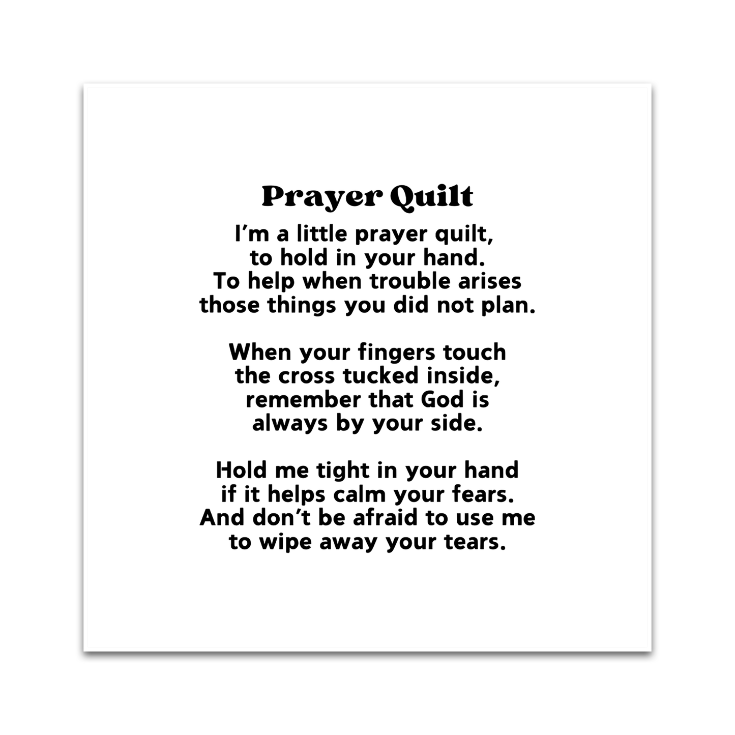 Imperfect Pocket Prayer Quilt Poem Seconds - Pack of 30