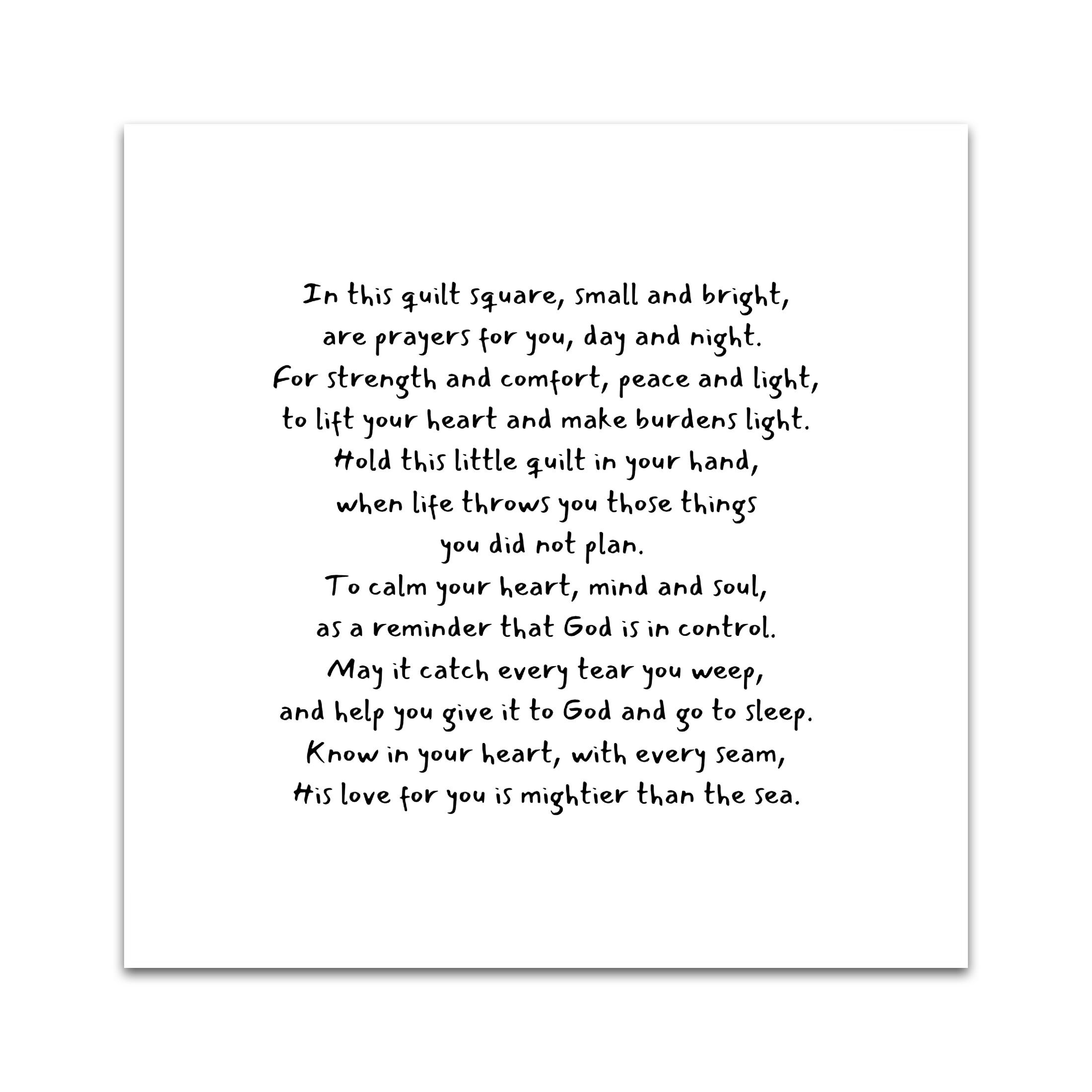 Poem Label Set of 30 Precut 3” Pocket Prayer Quilt Poem Labels – Christian Fabric ...