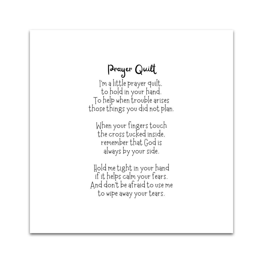 Pocket Prayer Quilt Labels – Carlson Homestead Quilting